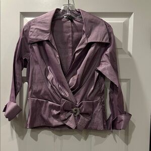 JS Boutique Purple Blazer with Bow Detail